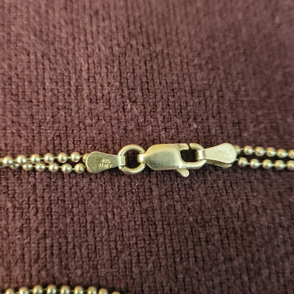 .92 Italian Double strand Silver Necklace - Picture 3 of 4
